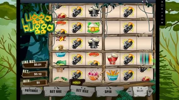 Ugga Bugga slot main game screen with 3 reels